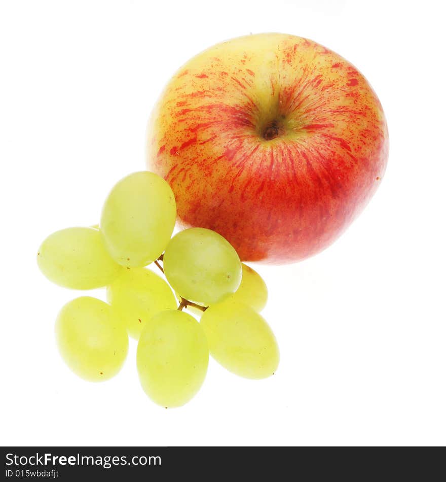 Apple and grapes