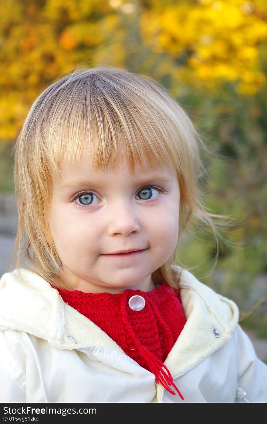 Closeup portrait of cute little caucasian girl. Closeup portrait of cute little caucasian girl