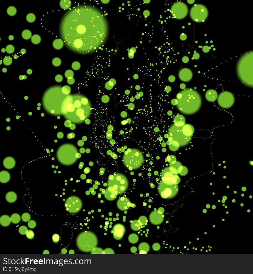 Bright green circles background