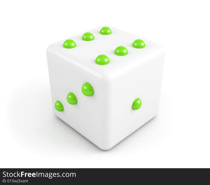 Dice with green dots