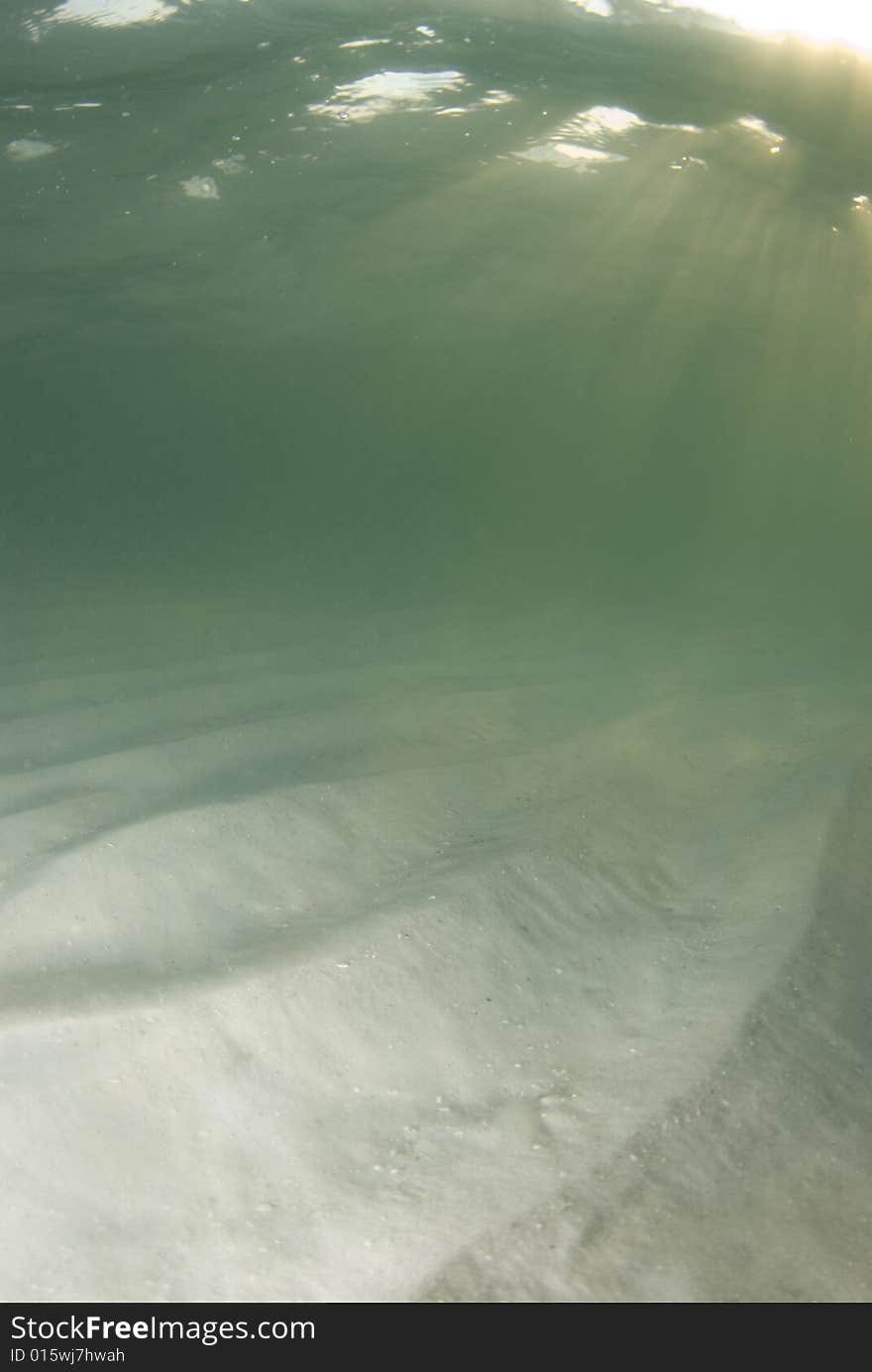 Underwater Beach Sunrays Top Corner