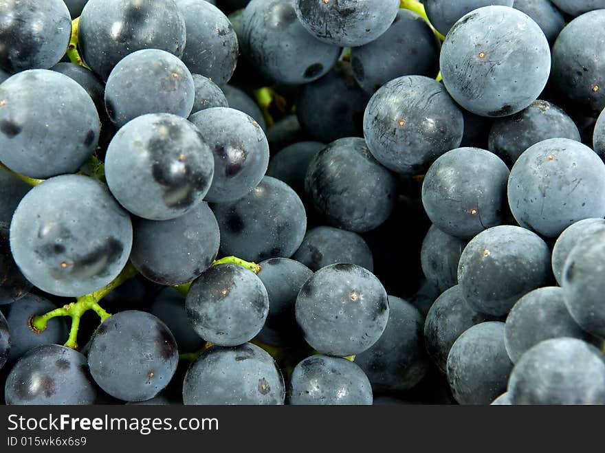 Fresh Grapes In A Basket