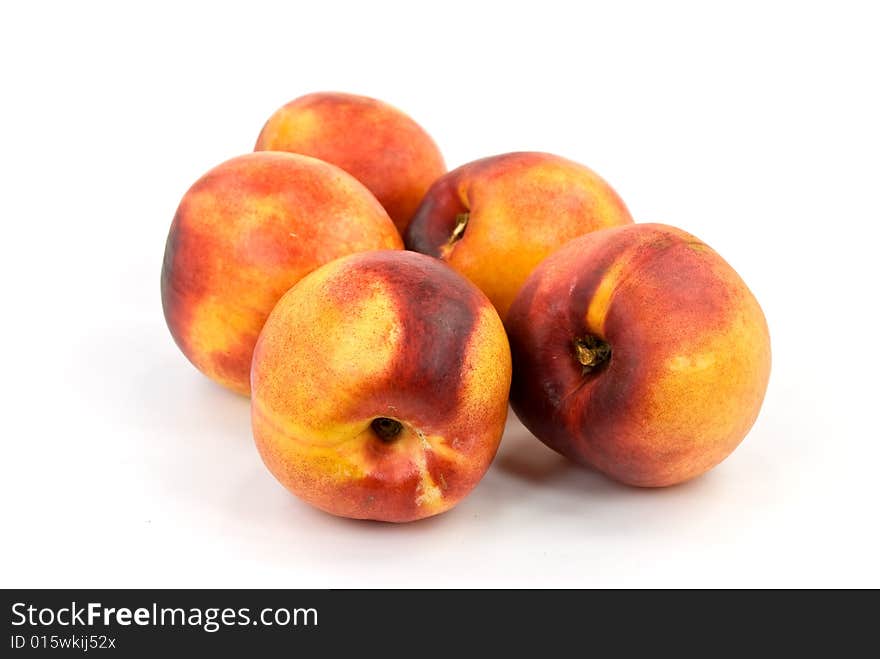 Fresh nectarine on white background