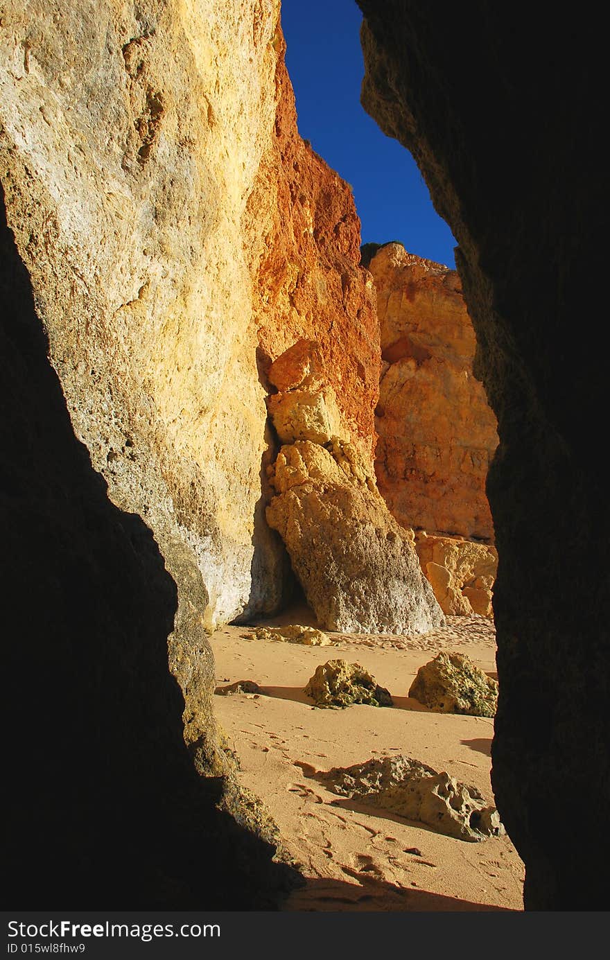 Portugal, Algarve, Praia da Senhora da Rocha. Portugal, Algarve, Praia da Senhora da Rocha