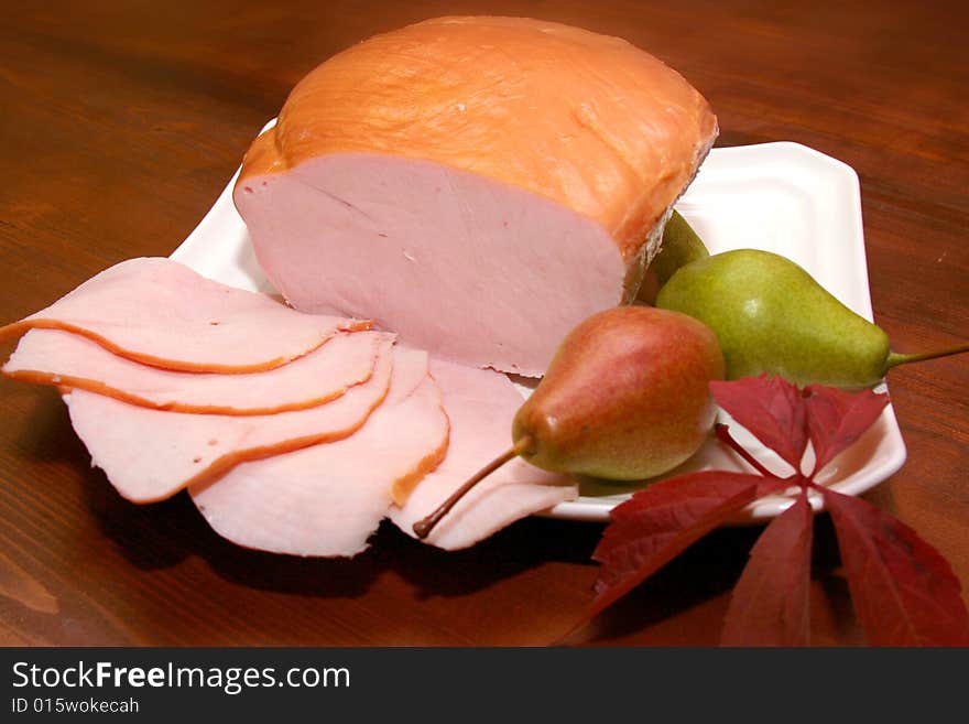 Photo of the polish ham, sausage and others pork products