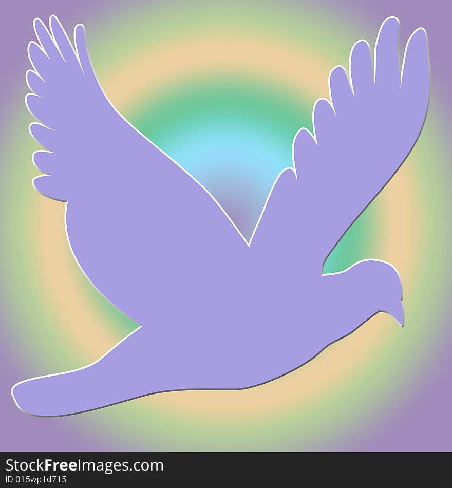 Lavender Dove On Gradient Background