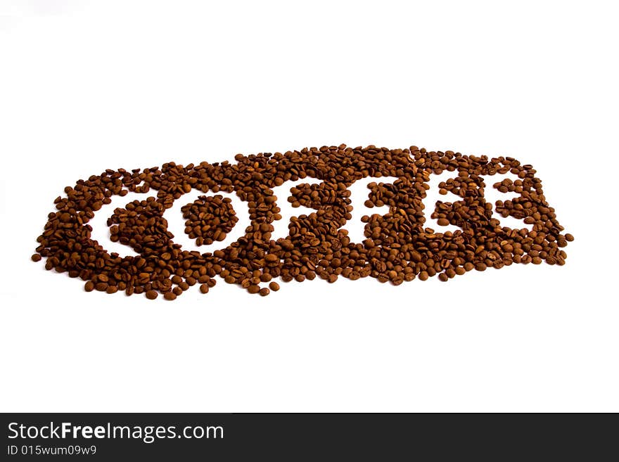 coffee with coffee beans on white background. coffee with coffee beans on white background