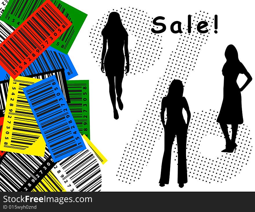 Bar-code, Sale, Silhouette