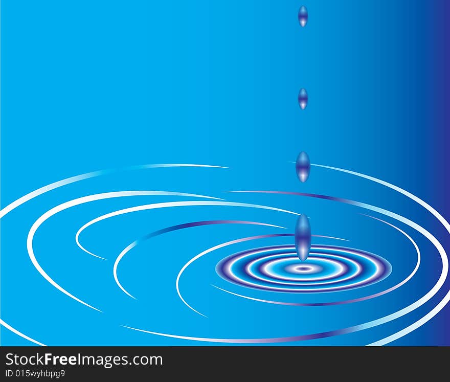 Water Droplets Create Ripples in an Abstract Illustration. Water Droplets Create Ripples in an Abstract Illustration.