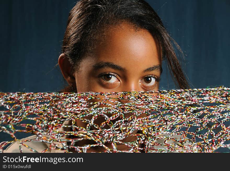 Portrait of young african american girl with beautiful eyes. Portrait of young african american girl with beautiful eyes