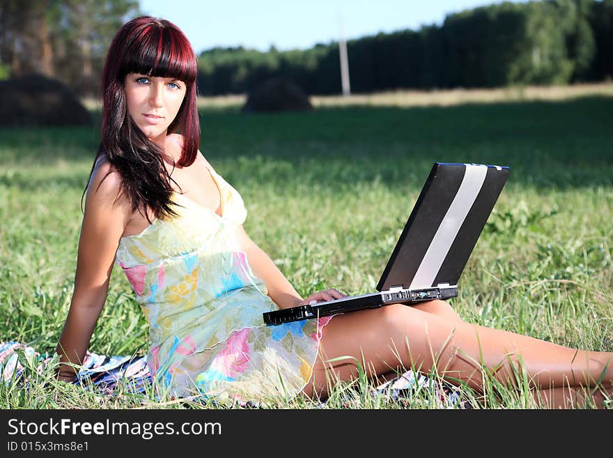 Beautiful girl smile and resting outdoors. Beautiful girl smile and resting outdoors