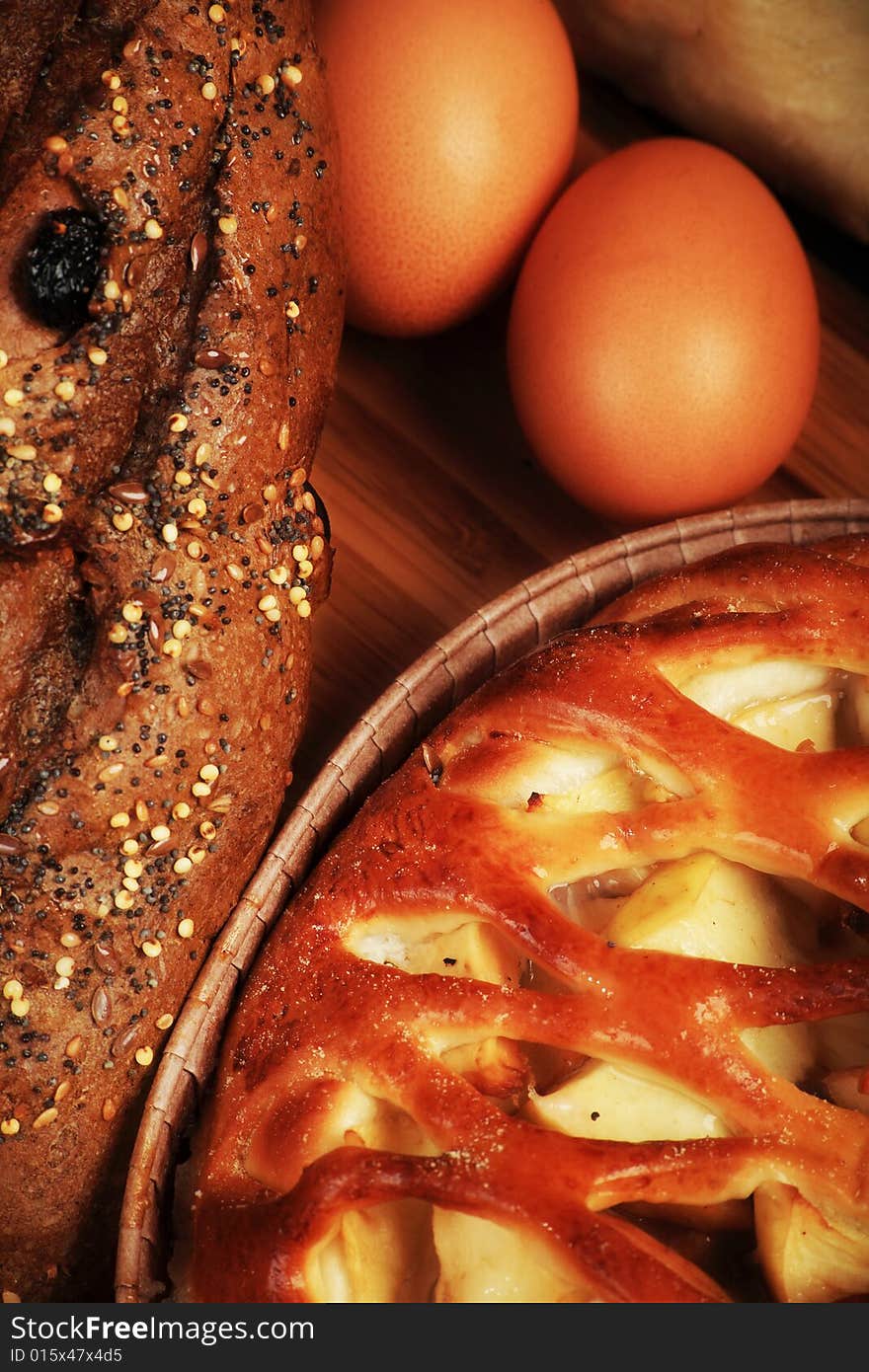 Bakery foodstuffs. Shot in a studio. Bakery foodstuffs. Shot in a studio.