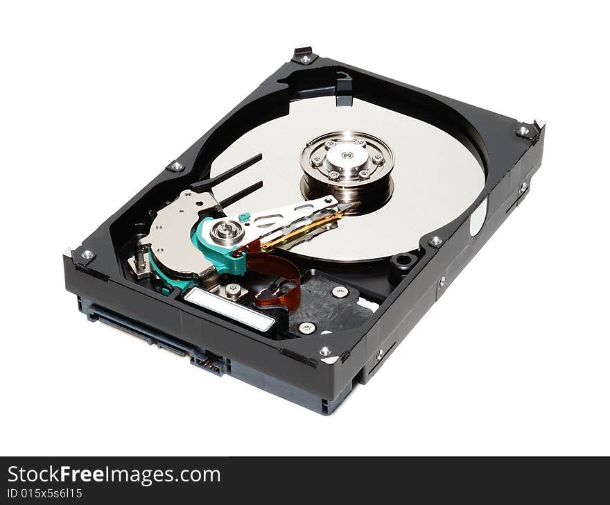 Hard disk isolated over a white background
