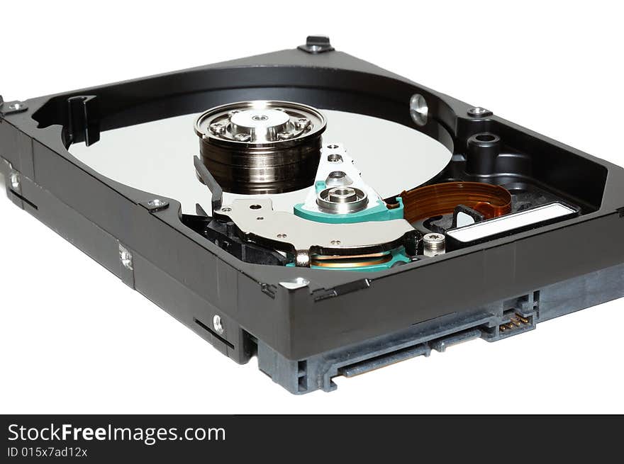 Hard disk isolated over a white background