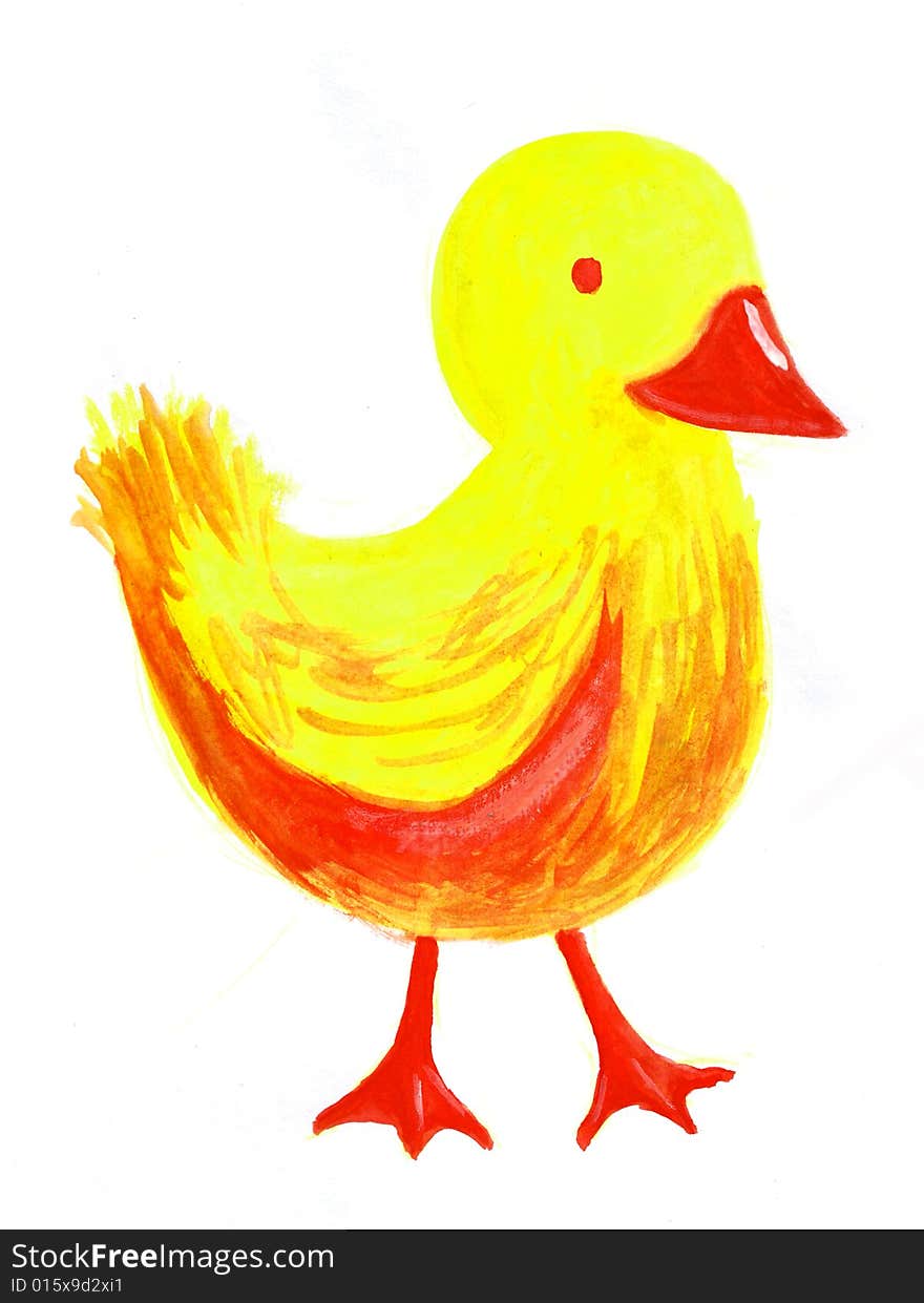 Little duck water color illustration. Little duck water color illustration