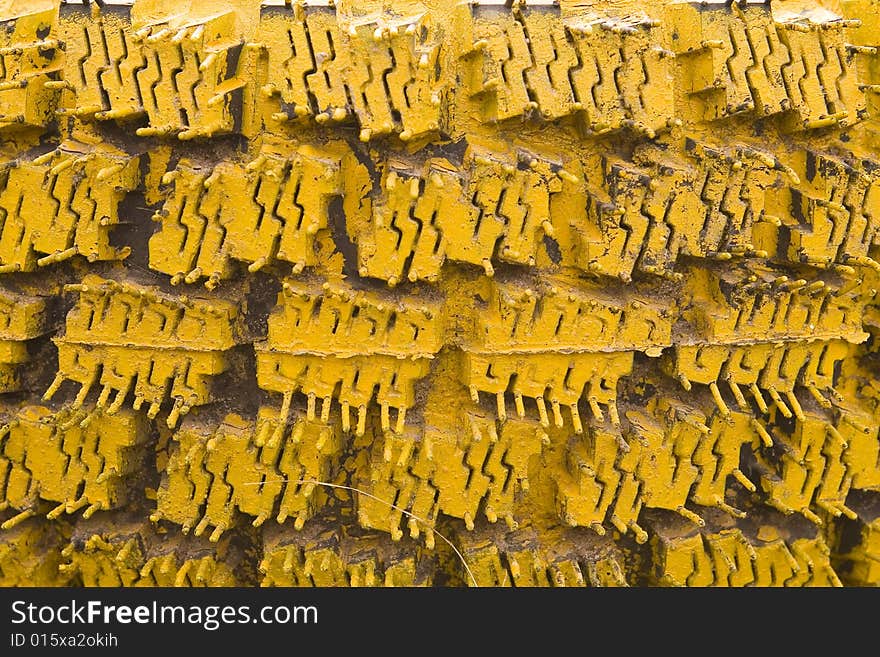 Yellow old tyres textured  background