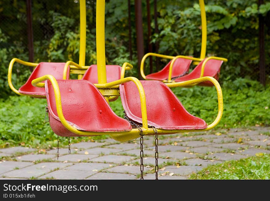 Empty retro carousel