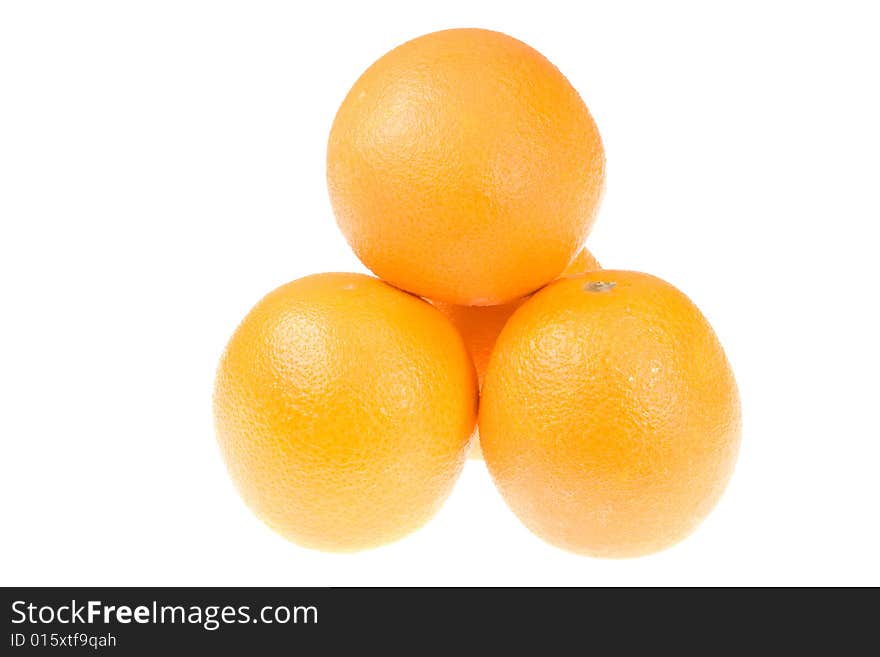 Oranges isolated on a white background. Oranges isolated on a white background.