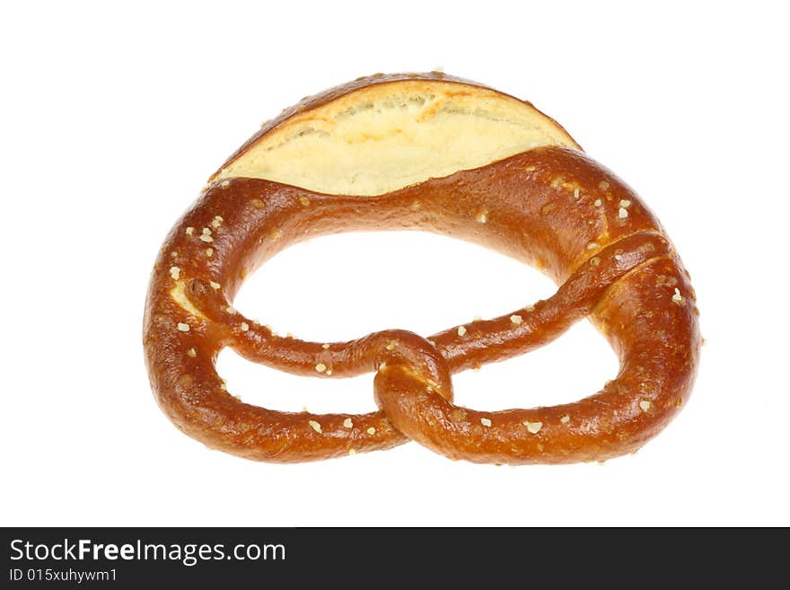 Salted pretzel isolated on a white background. Salted pretzel isolated on a white background.