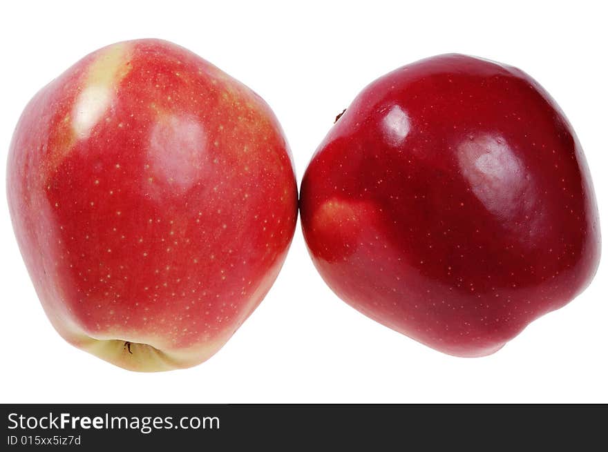 Two ripe apples. isolated on white