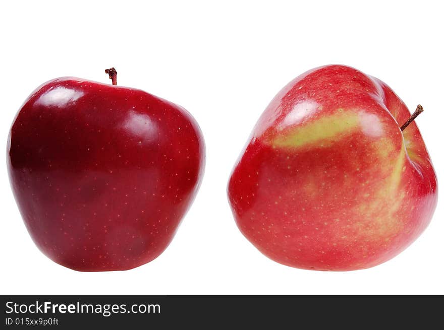 Two ripe apples. isolated on white