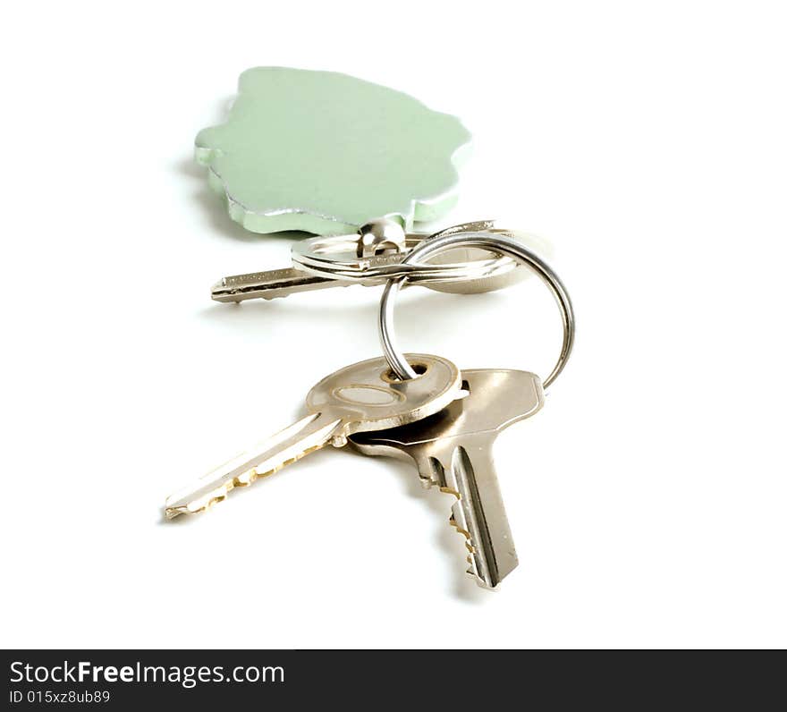 Keys close-up isolated on white background