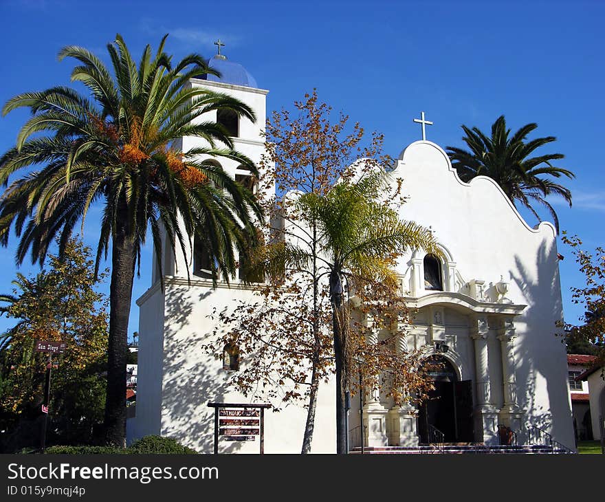 The catholic church in San Diego old town (California). The catholic church in San Diego old town (California).