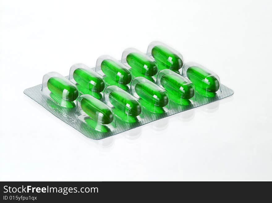 Green Capsules Vitamins