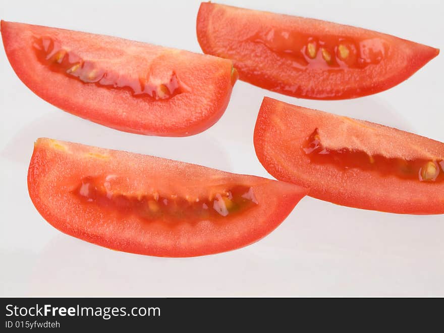 Isolated Tomato Slices