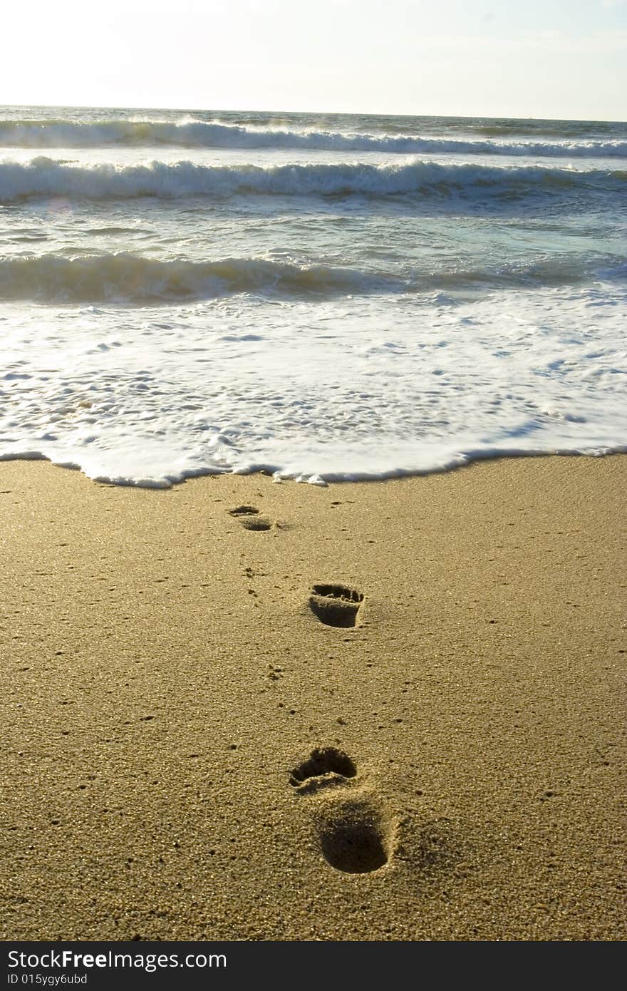 A foot trail that is leading to the sea