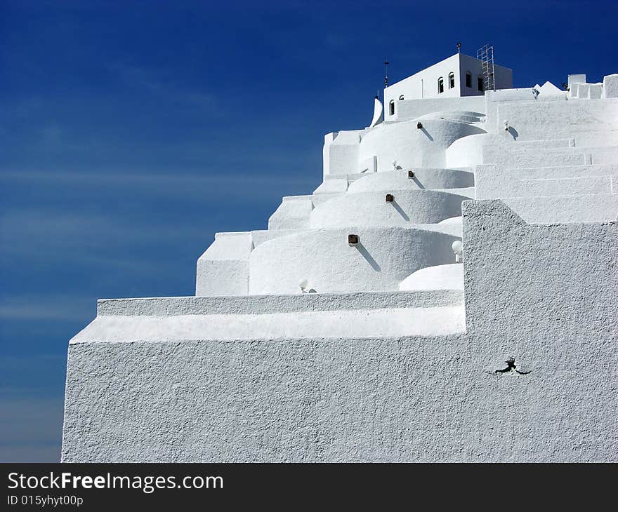 The white resort building in Manzanillo city, Mexico. The white resort building in Manzanillo city, Mexico.