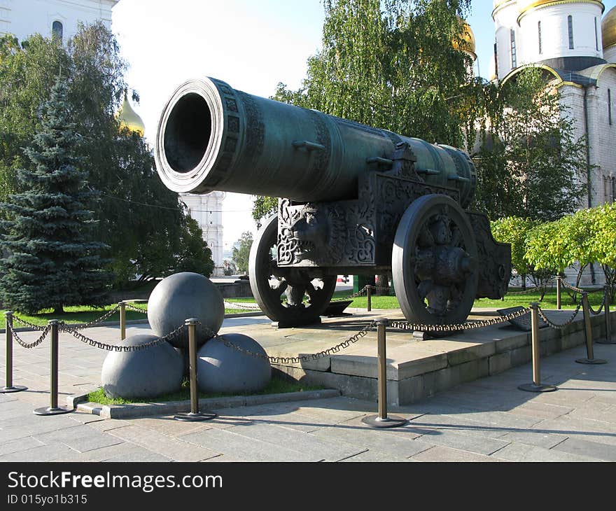 King-cannon (Tsar-pushka) in Kremlin. Moscow. Russia