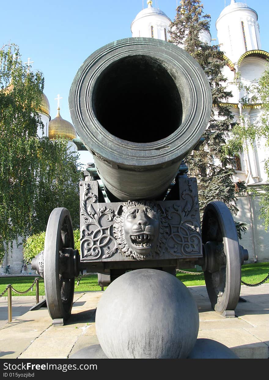 King-cannon (Tsar-pushka) in Kremlin. Moscow. Russia