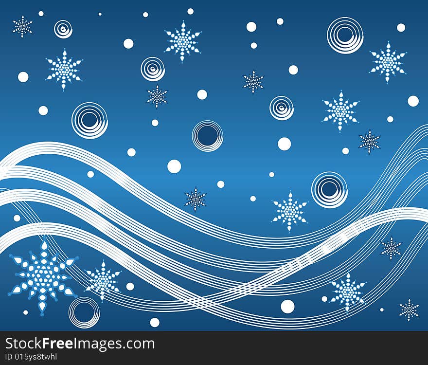 Snowflakes are Featured in an Abstract Seasonal Illustration. Snowflakes are Featured in an Abstract Seasonal Illustration.