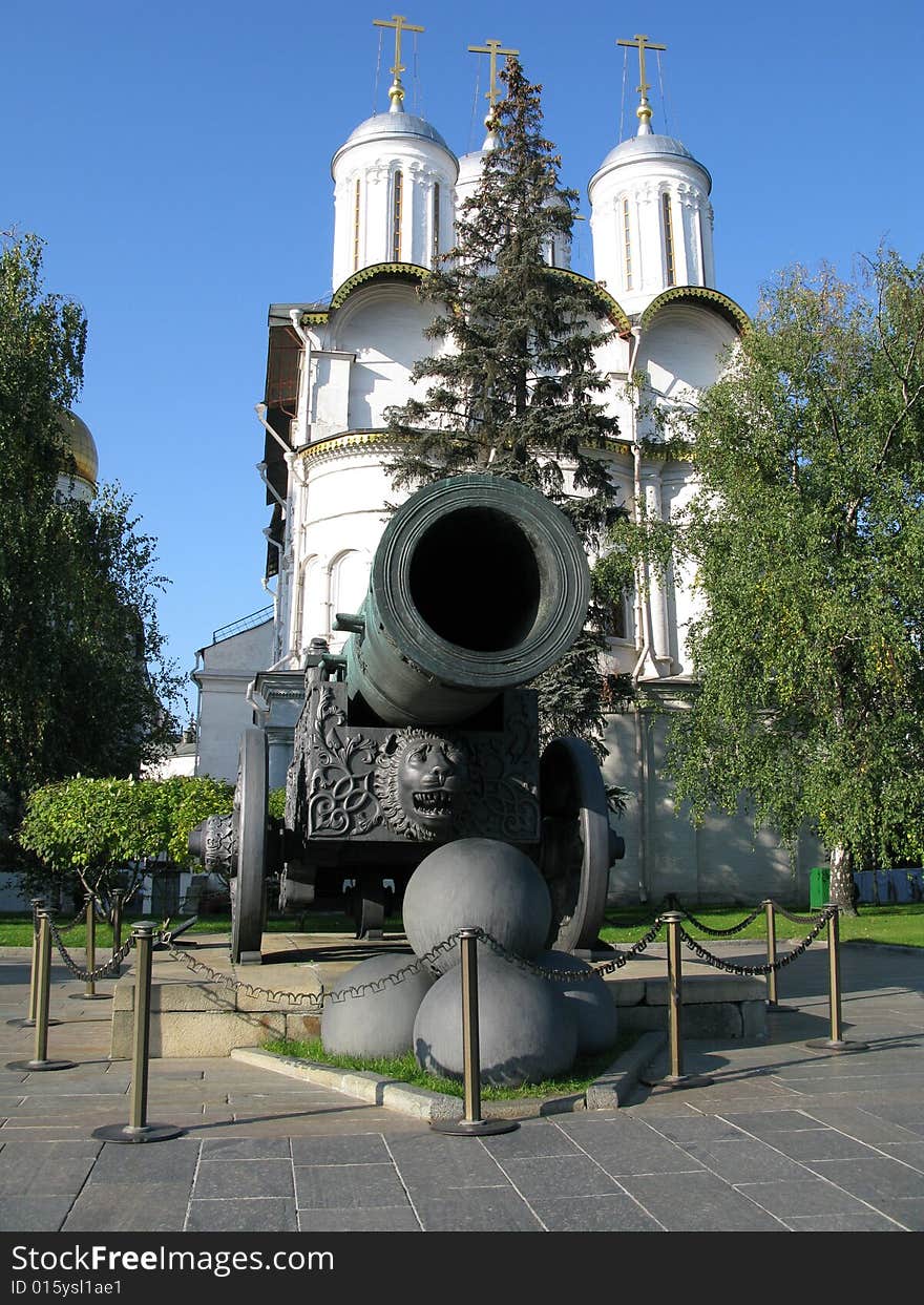 King-cannon (Tsar-pushka) in Kremlin. Moscow. Russia