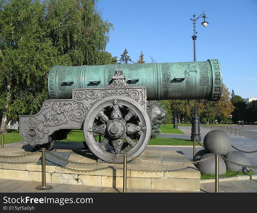 King-cannon (Tsar-pushka) in Kremlin. Moscow. Russia