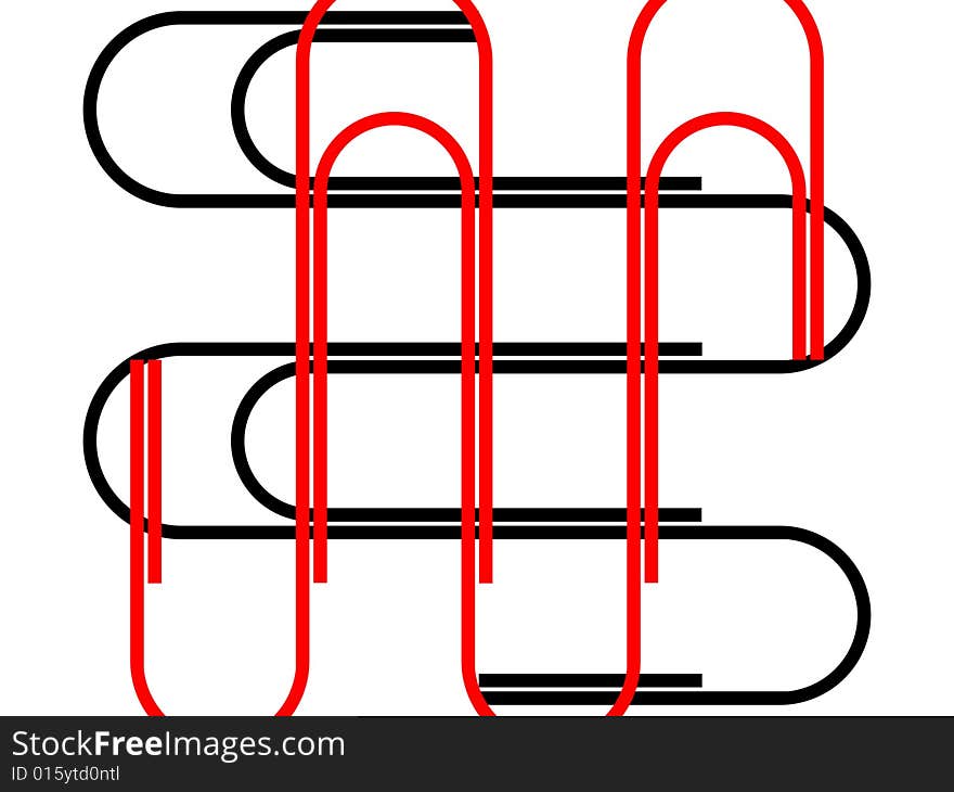 Writing paper clips on a white background