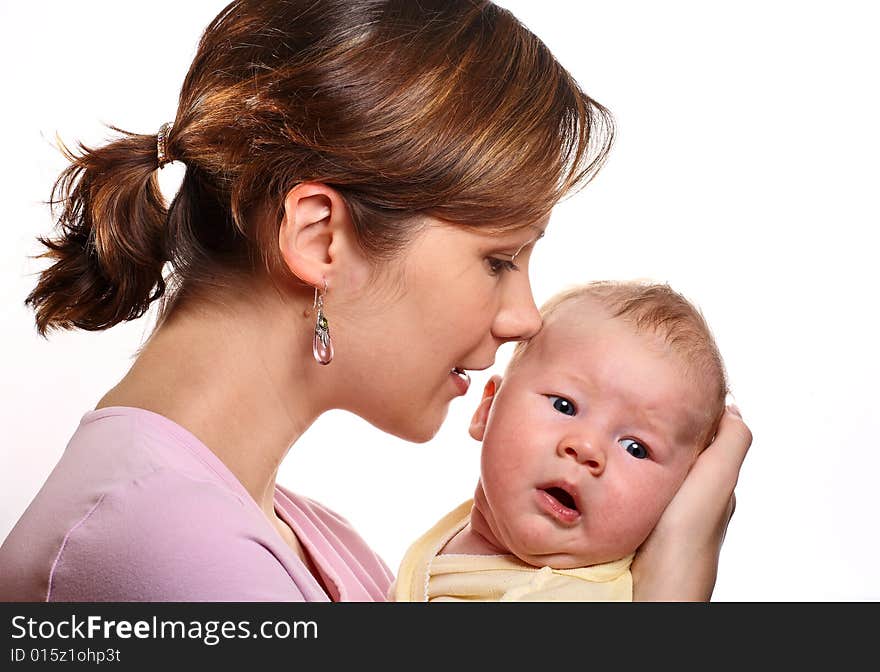 Happy mother with baby boy