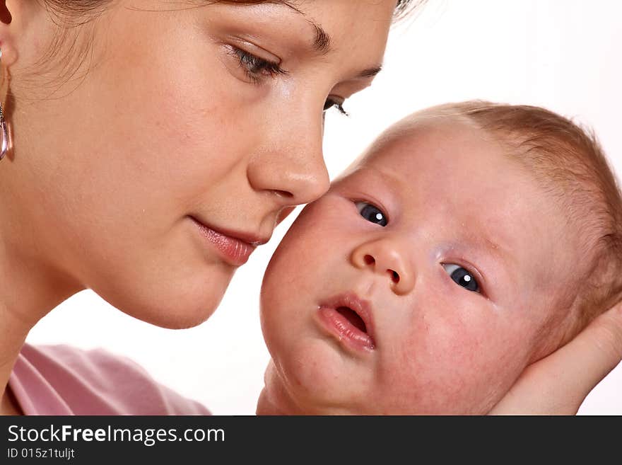 Happy mother with baby boy