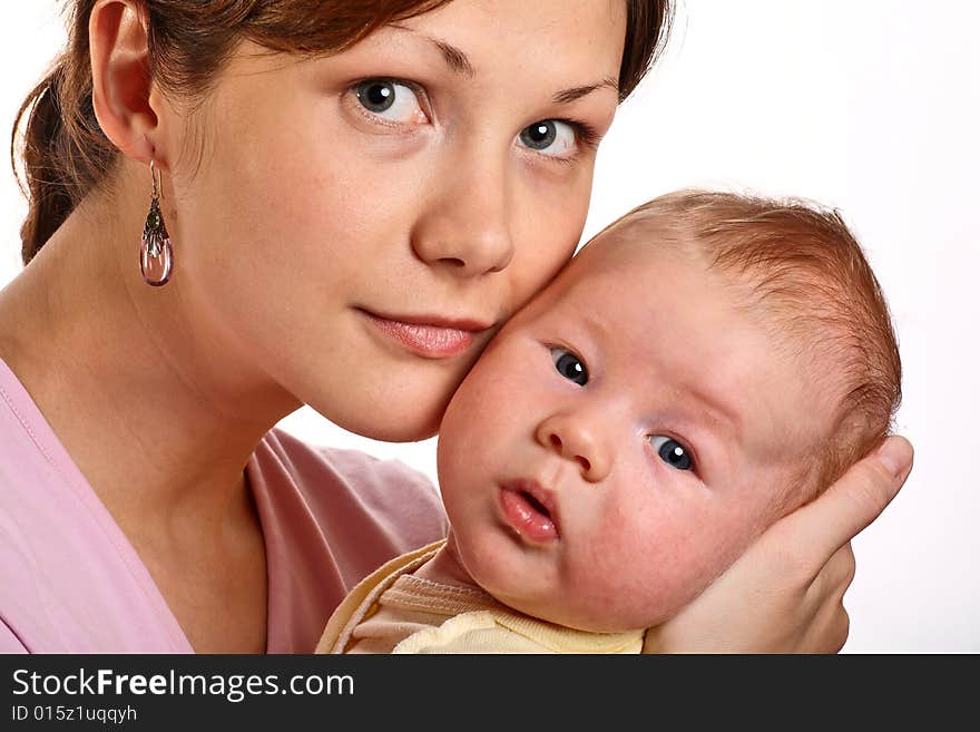 Happy beautiful mother with baby. Happy beautiful mother with baby