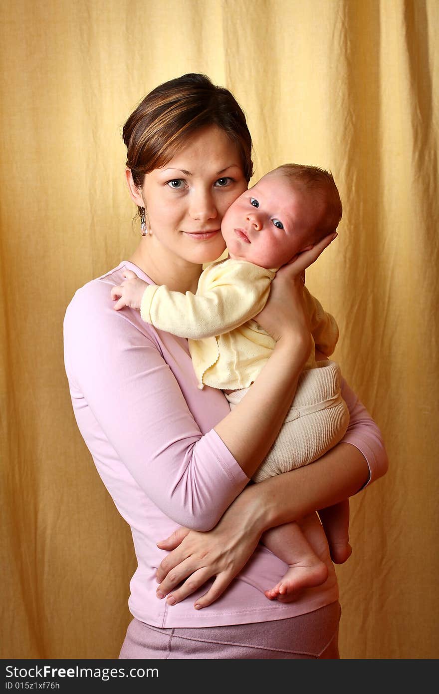 Happy mother with baby boy