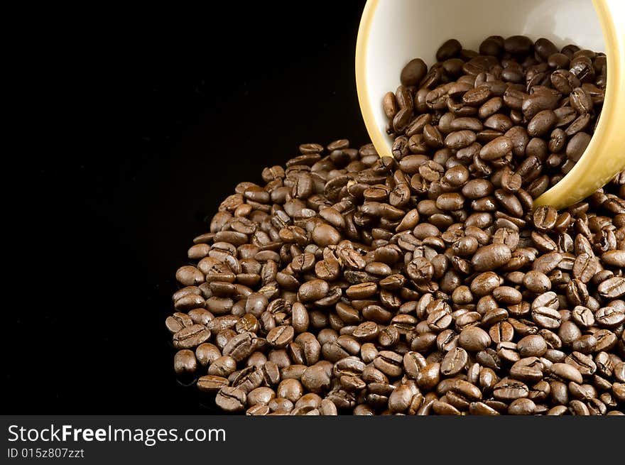 Spilled coffee beans