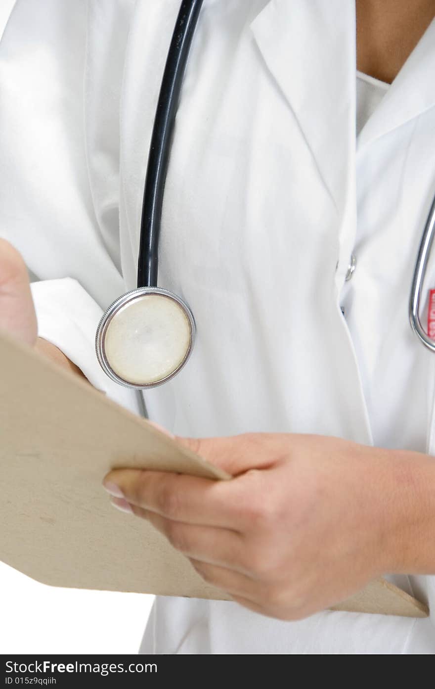 Close up of stethoscope on a women