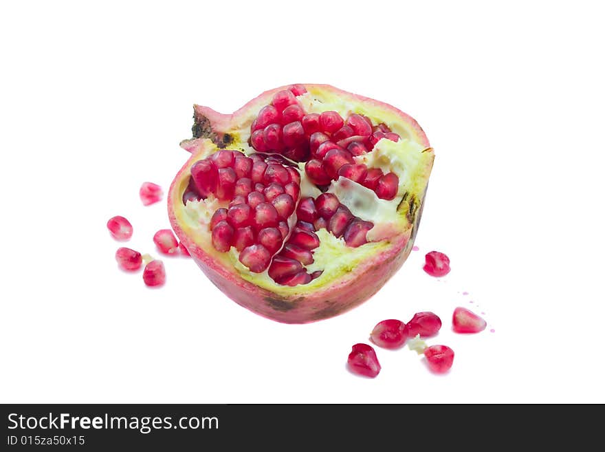 Half of pomegranate