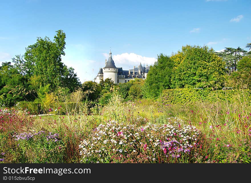 Beautiful park territory of Chaumont castle in Loire valley. Beautiful park territory of Chaumont castle in Loire valley