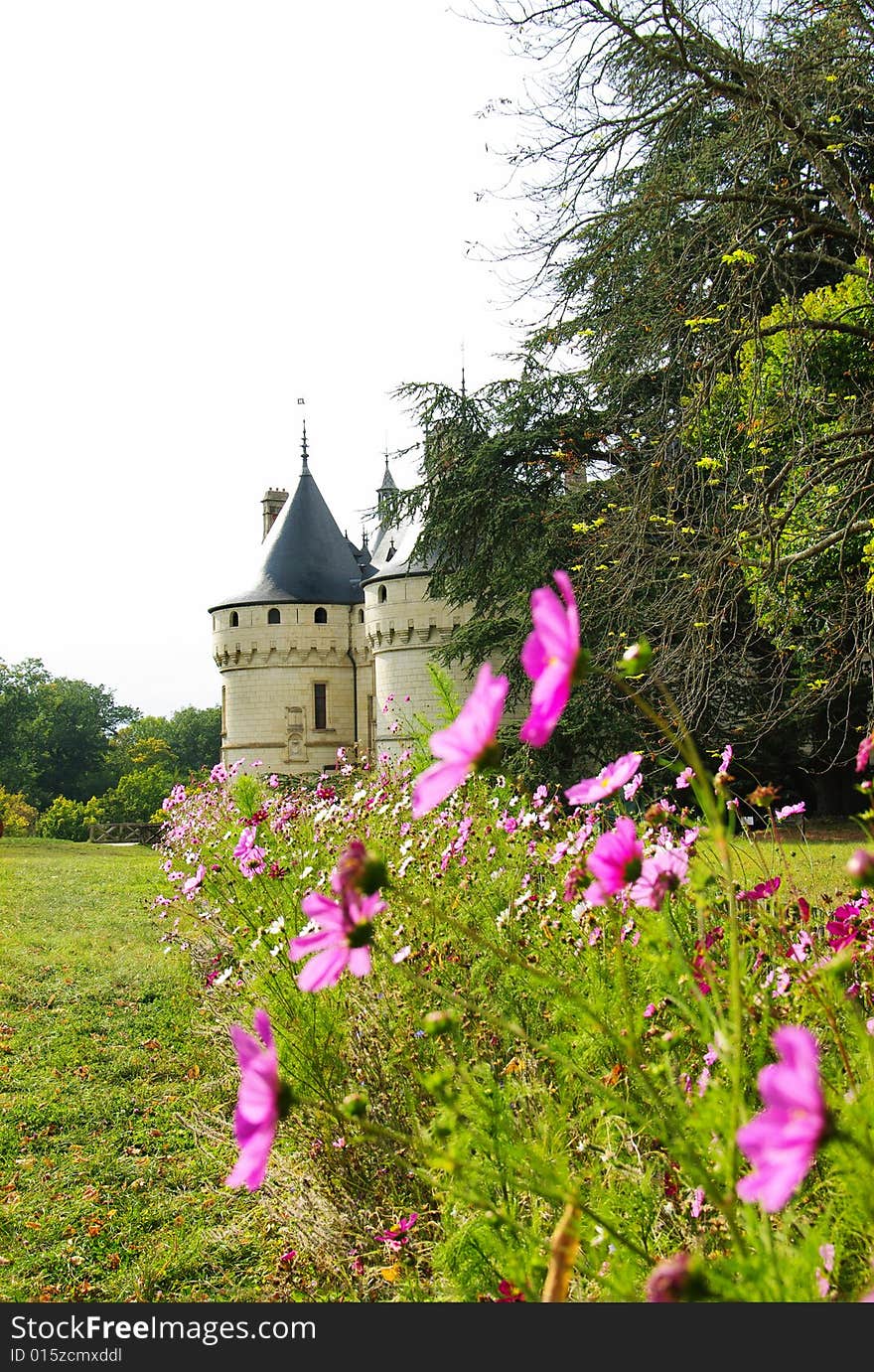 Beautiful park territory of Chaumont castle in Loire valley. Beautiful park territory of Chaumont castle in Loire valley