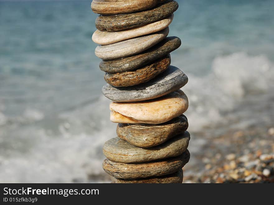 Pebble near seaside