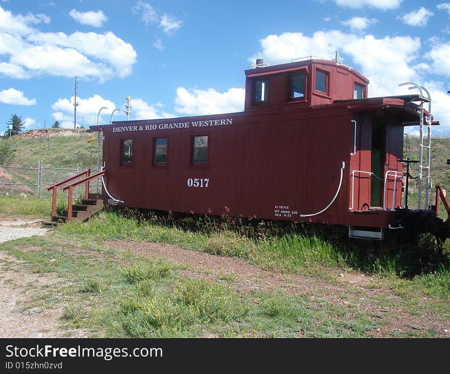 A red caboose at a museum in Fairplay, Colorado. A red caboose at a museum in Fairplay, Colorado.