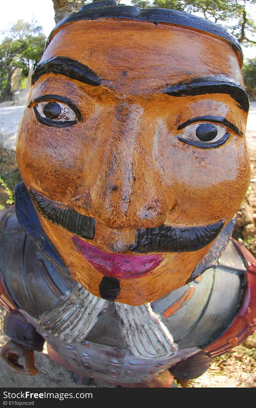 Chinese soldier, Terracotta warrior, Part of a Chinese army in the garden for orient Qta. of Loridos, Bombarral, Portugal