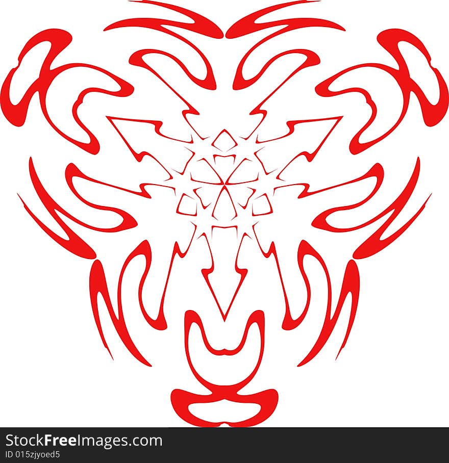 Decorative snowflake of red color